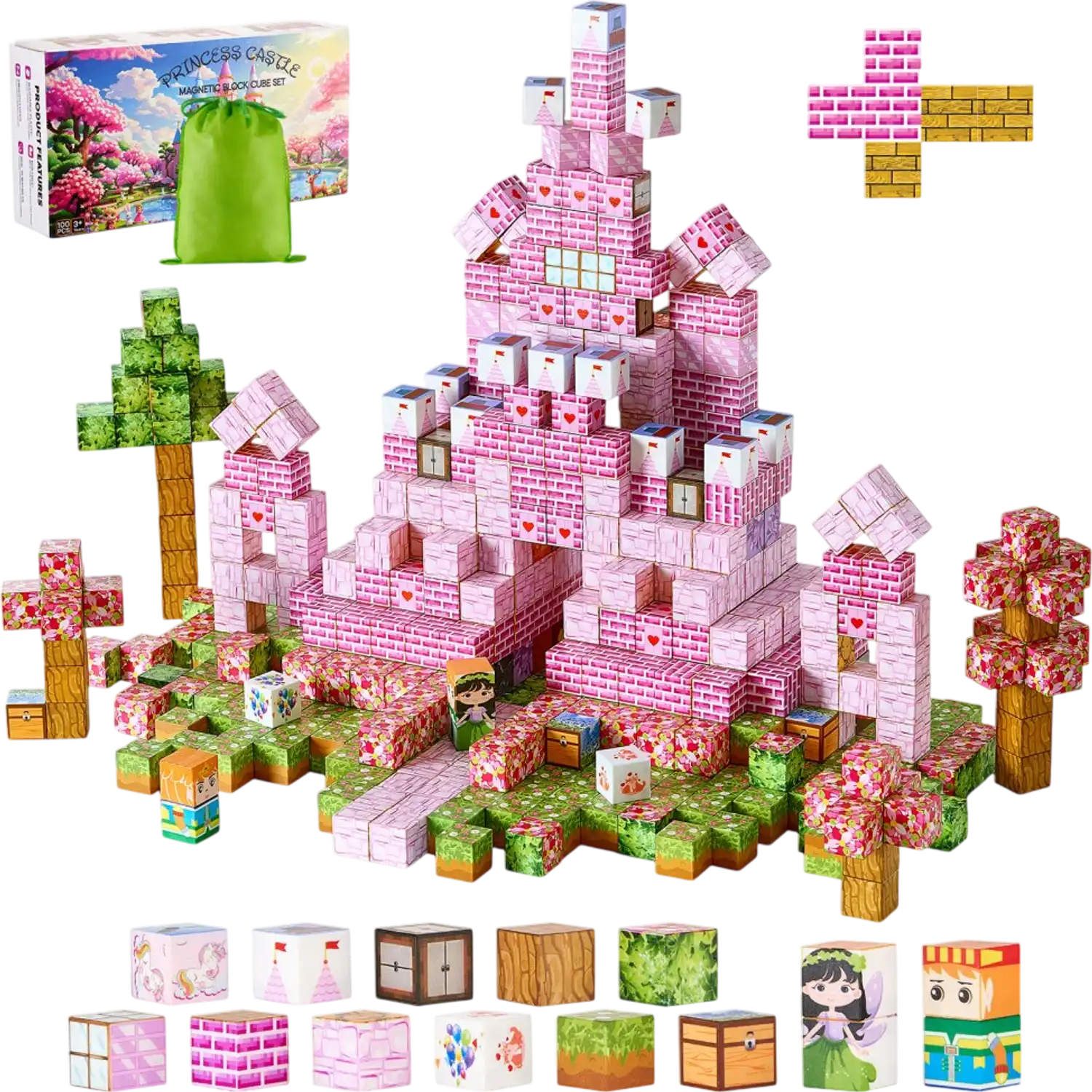 Vevor Magnetic Blocks 100-Piece Princess Castle Set New