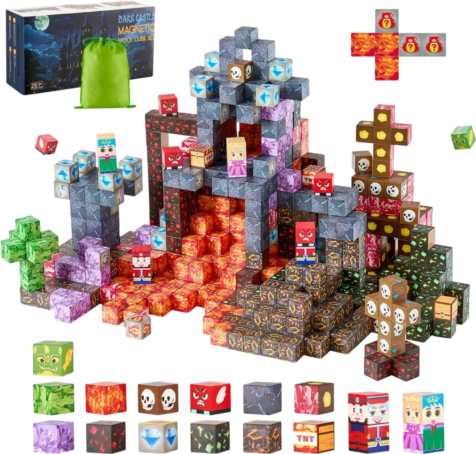 Vevor Magnetic Blocks 150-Piece Dark Castle Set New