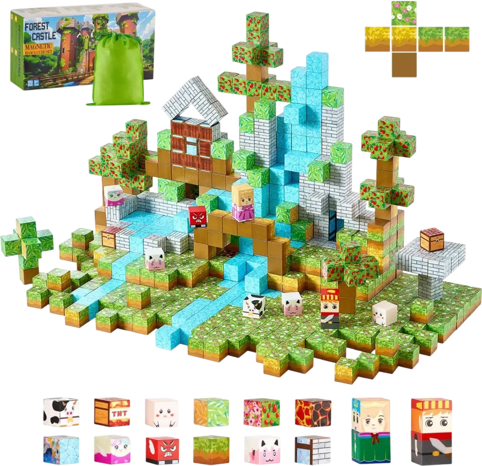 Vevor Magnetic Blocks 150 Pcs Forest Castle Set New