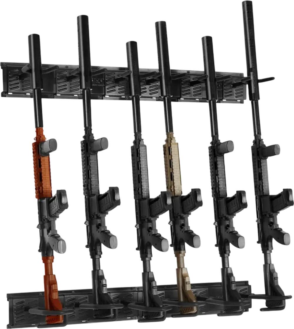 VEVOR Gun Rack, Indoor Gun Rack Wall Mount, 6-Slot Vertical Rifle Shotgun Gun Rack, 180 lb Heavy Duty Metal Wall Gun Rack Display Stand with Soft Padding