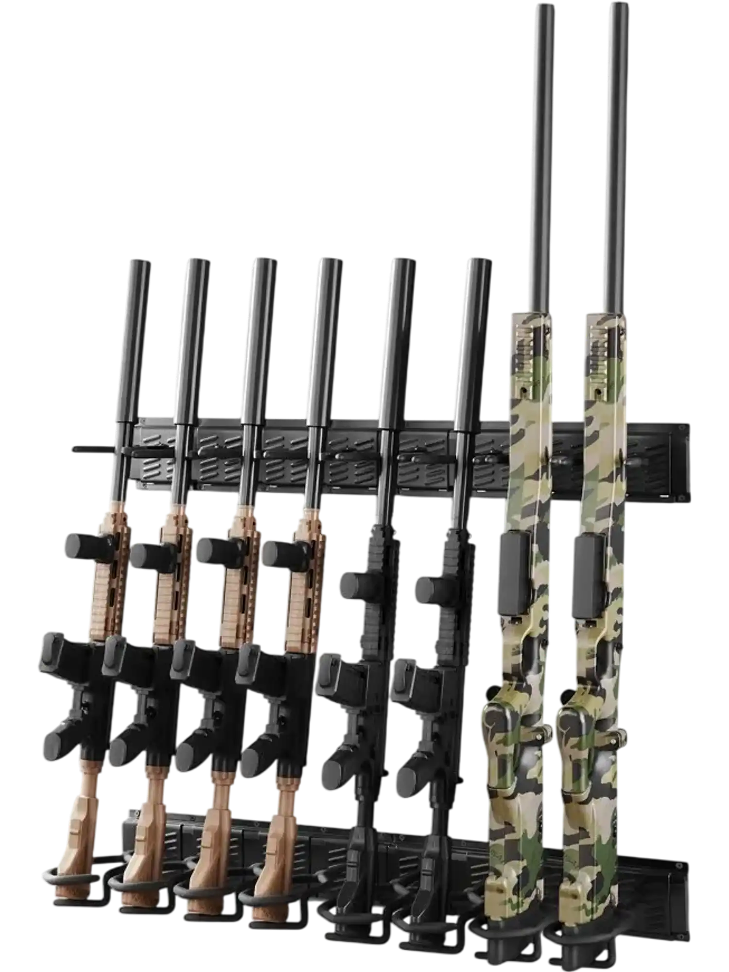 Vevor Gun Rack Wall Mount 8-Slot Heavy Duty Steel Rifle and Shotgun Storage Holder New