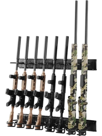 VEVOR Indoor Gun Rack, Heavy Duty Steel, Wall Mount Rifle and Shotgun Rack, 8 Slots for Long Guns, Gun Display Rifle Storage Holder with Screws, for Home Garage Office Retail Shop Hunting Cabin Wall