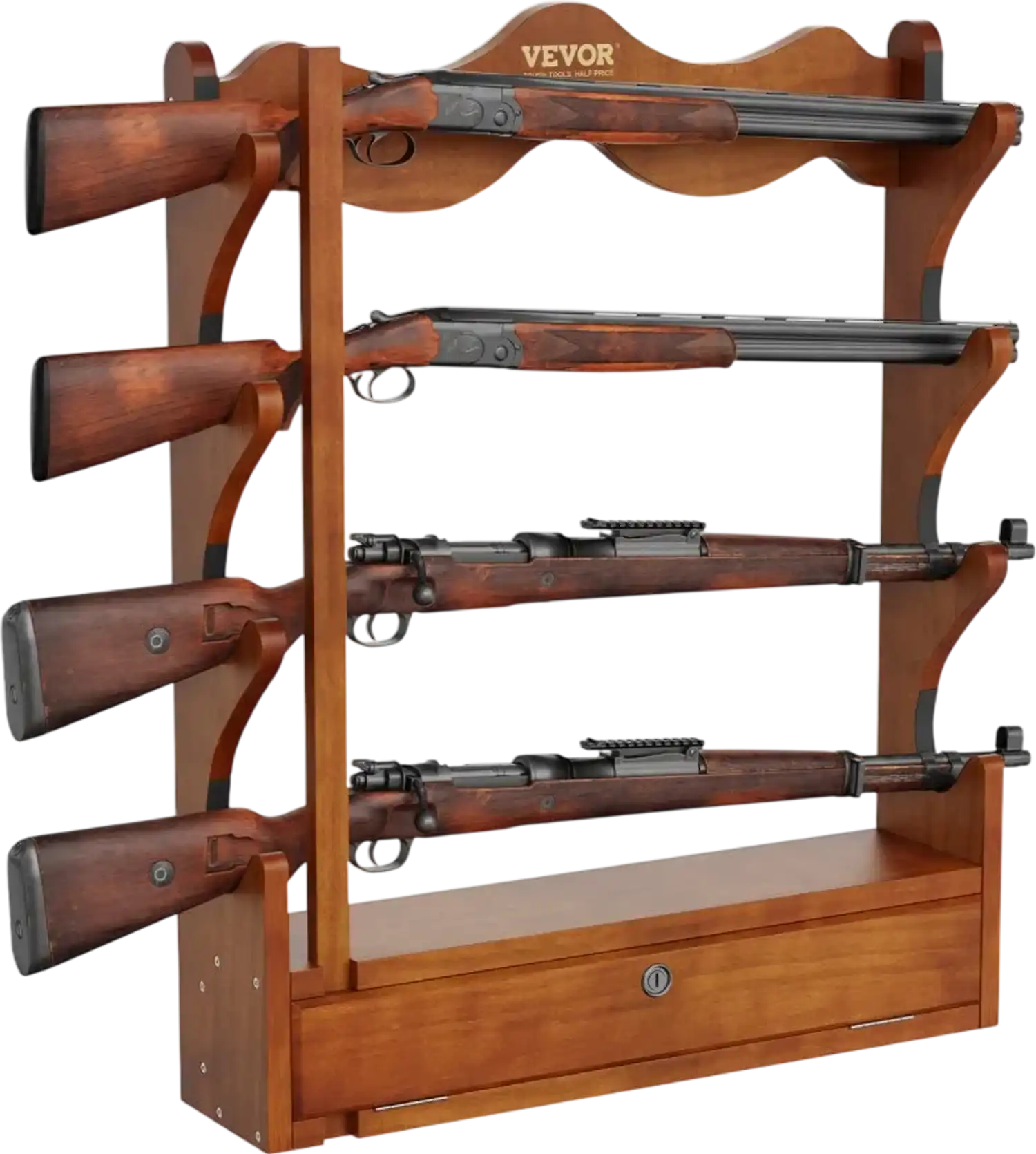 Vevor Gun Rack 4-Slot Wood Wall Mount Display Rack New