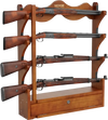 VEVOE Gun Rack, Wood Gun Rack Wall Mount, Gun Display Rack holds 4 Rifles, Shotguns, 132 lb Heavy Duty Wall Storage Display Rifle Rack with Soft Padding