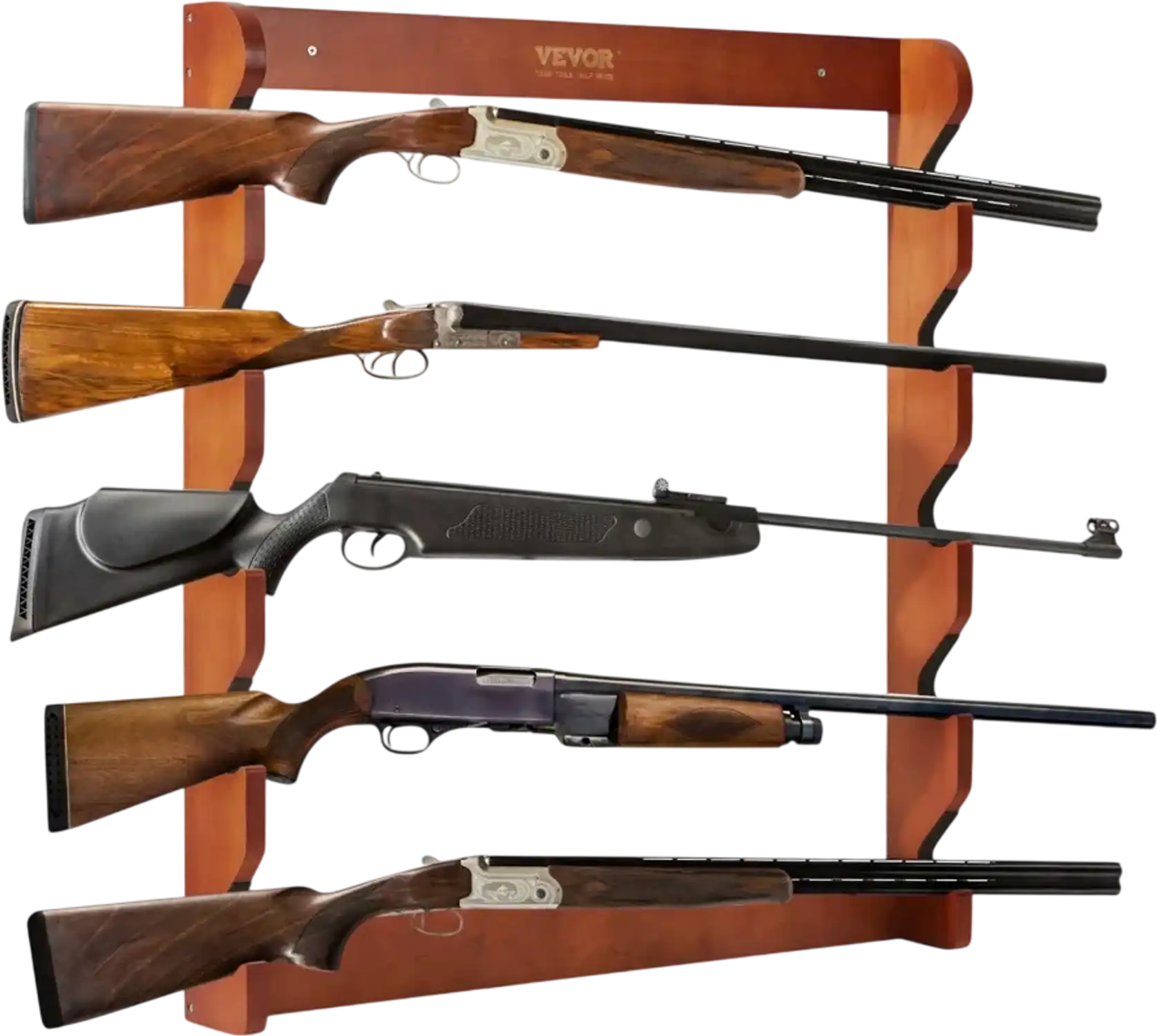 Vevor Gun Rack 5-Slot Wood Wall Mount Display Rack New