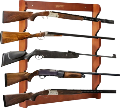 Vevor Gun Rack 5-Slot Wood Wall Mount Display Rack New