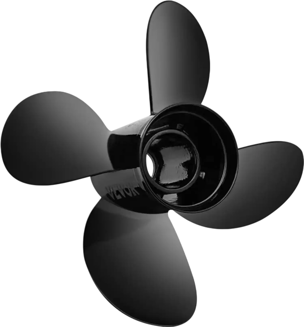 VEVOR Outboard Propeller, Replace for OEM 48-8M0084495, 4 Blades 14\" x 19\" Aluminium Boat Propeller, Compatible with 135-300HP 2-Stroke & 4-Stroke Outboards, Alpha&Bravo I Stern-Drives, RH