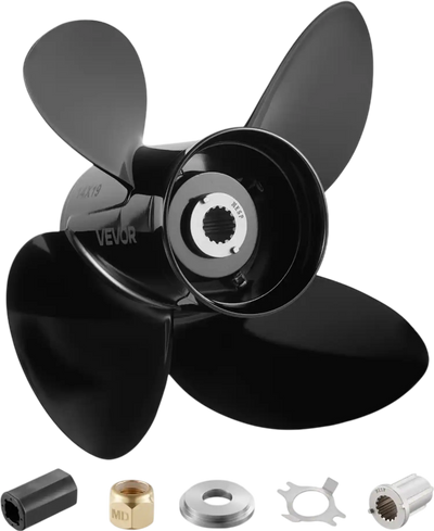Vevor Outboard Propeller 4-Blade Aluminum RH for Mercury/Mariner 135-300 HP 14