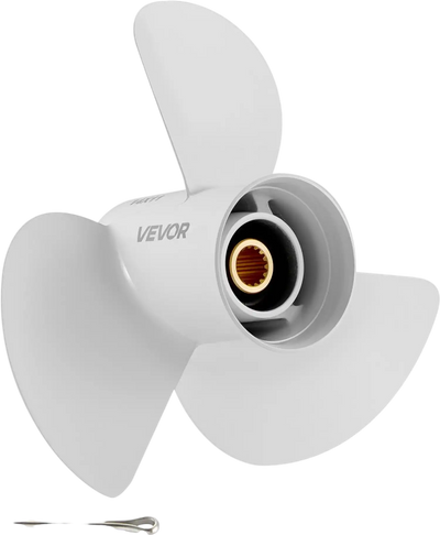 VEVOR Outboard Propeller, Upgrade OEM 15 Spline Tooth Aluminum Outboard Boat Propeller Fit Yamaha Engines 50-130 HP, 4-1/4