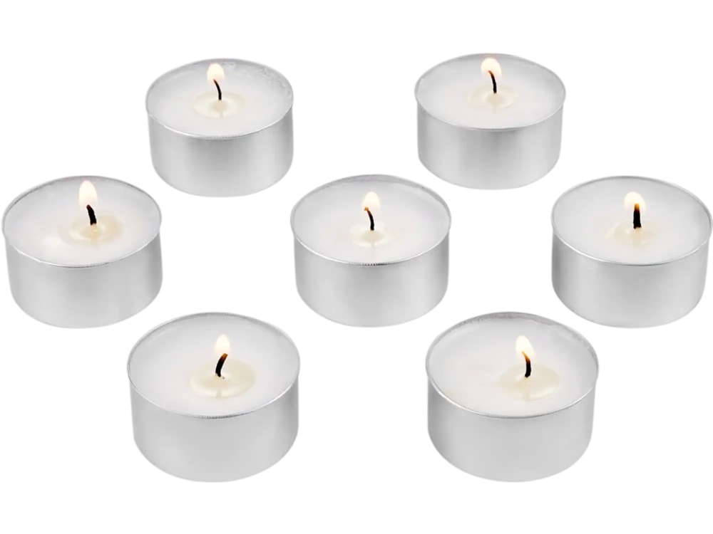 VEVOR 200 Pack Unscented Tea Lights Candles 6.5 Hours Long Burning Smokeless Tealight Candles, Dripless with Aluminum Cups, Natural Palm Wax Votive Candles for Home, Weddings, Christmas, White