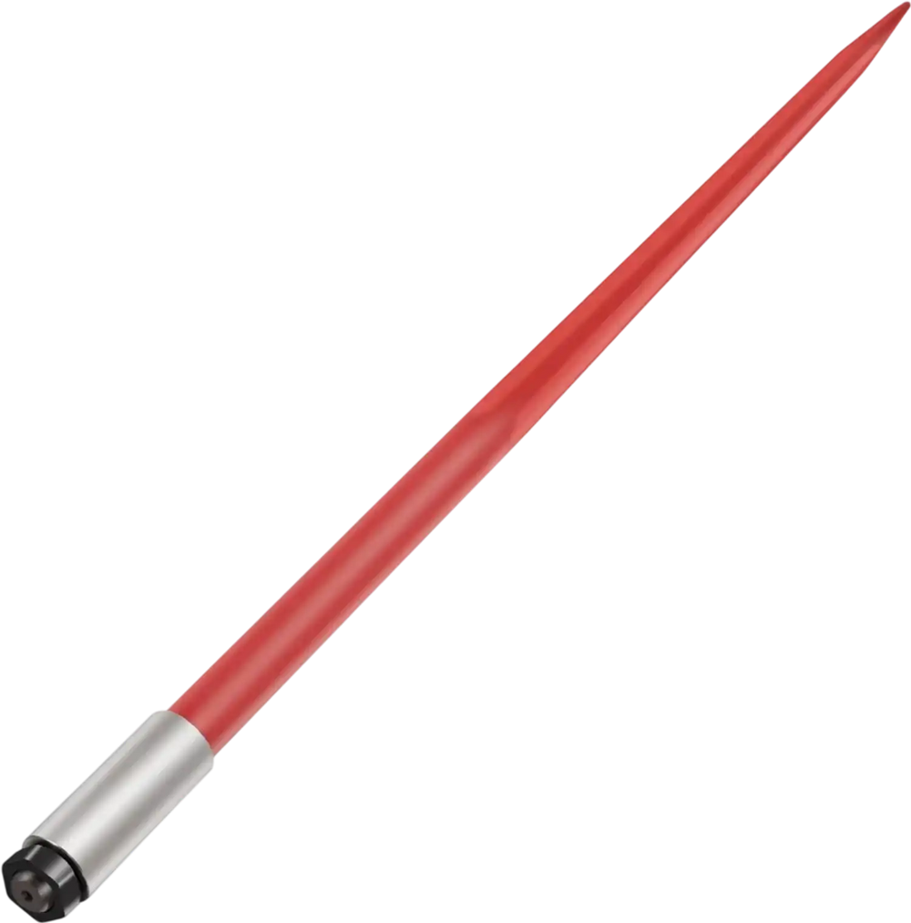 VEVOR Hay Spear 49" Bale Spear 4500 lbs Capacity, Bale Spike Quick Attach Square Hay Bale Spears 1 3/4" wide, Red Coated Bale Forks, Bale Hay Spike with Hex Nut & Sleeve for Buckets Tractors Loaders
