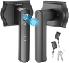 VEVOR Fingerprint Door Lock Set, Electronic Biometric Knob Keyless Entry Door Lock with Handle, Auto Locking, One-Time Code, Anti-Peeking Password, Easy Installation, for Home, Apartment, Matte Black