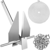 VEVOR Boat Anchor Kit 13 lb Fluke Style Anchor, Hot Dipped Galvanized Steel Fluke Anchor, Marine Anchor with Anchor, Shackles, Chain, Rope for Boat Mooring on The Beach, Boats from 20'-32'