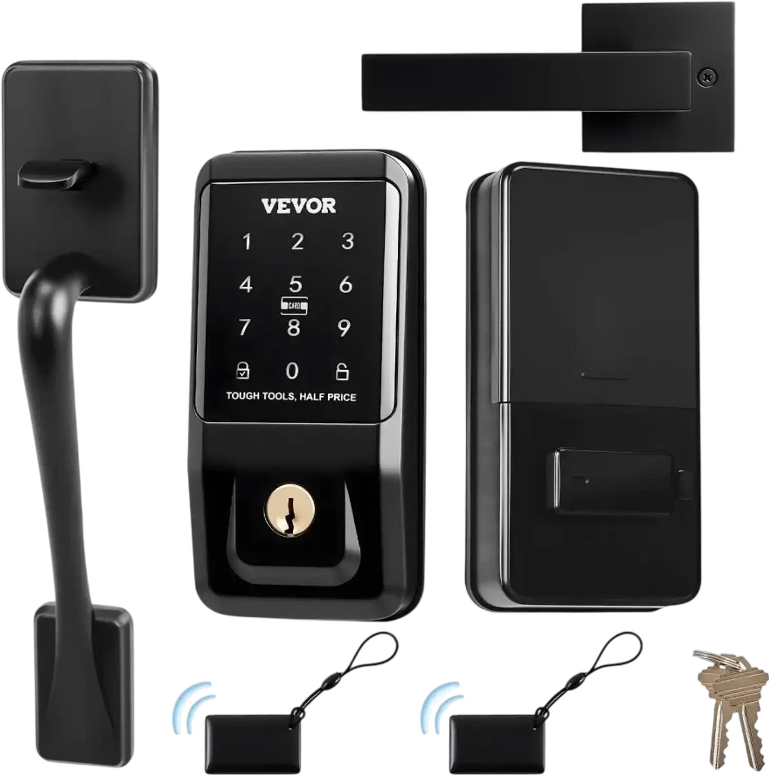Vevor Door Lock Keyless Entry Handle Set Matte Black New