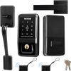 VEVOR Keyless Entry Door Lock with Handle Set, Touchpad Electronic Deadbolt with IC Card, Customizable User Codes, Keyed Entry, Auto Lock, Anti-Peeking Password, Backlit, for Home, Matte Black