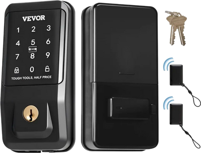 VEVOR Keyless Entry Door Lock, Touchpad Electronic Deadbolt with IC Card, Customizable User Codes, Keyed Entry, Auto Lock, Anti-Peeking Password, Backlit, Easy Installation, for Home, Matte Black