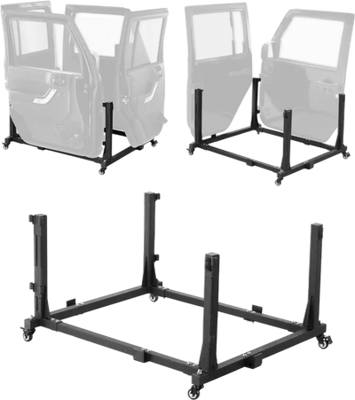 VEVOR Jeep Door Storage Cart, 4 Doors Moveable Storage Cart Rack with Thickened Rubber Cushion, Sturdy Car Door Holder Cart Fit for Jeep Wrangler JK JL/Gladiator JT 2007- 2023 JK JL / Gladiator JT