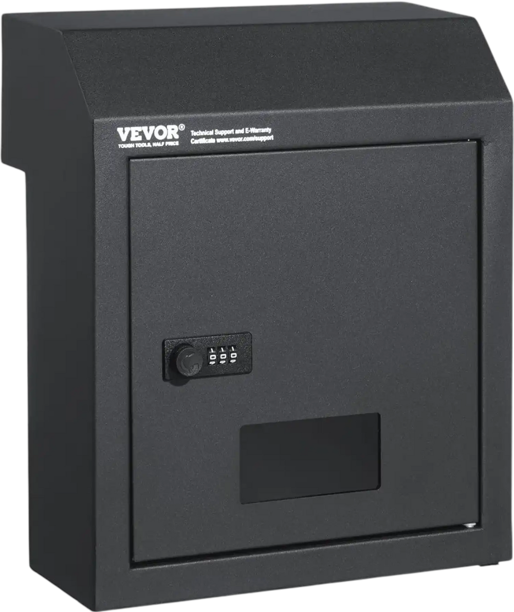 VEVOR Sturdy Metal Key Locker, Combo Lock, Mountable on Wall, 12'', Charcoal Gray, Ensures Safe Keeping of Mail and Keys