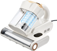 VEVOR Mattress Vacuum Cleaner, 550W Bed Vacuum Cleaner with 18Kpa Powerful Suction and Dual Dust Bin, HEPA Filter & Heating, Ultrasound Tech & Cleaning Lights, Handheld for Bed, Sofa, Corded, White