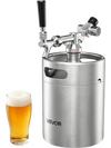VEVOR 128oz Mini Keg, Pressurized Growler Tap System, 304 Stainless Steel Beer Kit, with Co2 Regulator, Self-Closing Faucet, Keeps Fresh and Carbonation for Homebrew, Craft and Draft Beer