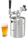 VEVOR 64oz Mini Keg, Pressurized Growler Tap System, 304 Stainless Steel Beer Kit, with Co2 Regulator, Self-Closing Faucet, Keeps Fresh and Carbonation for Homebrew, Craft and Draft Beer