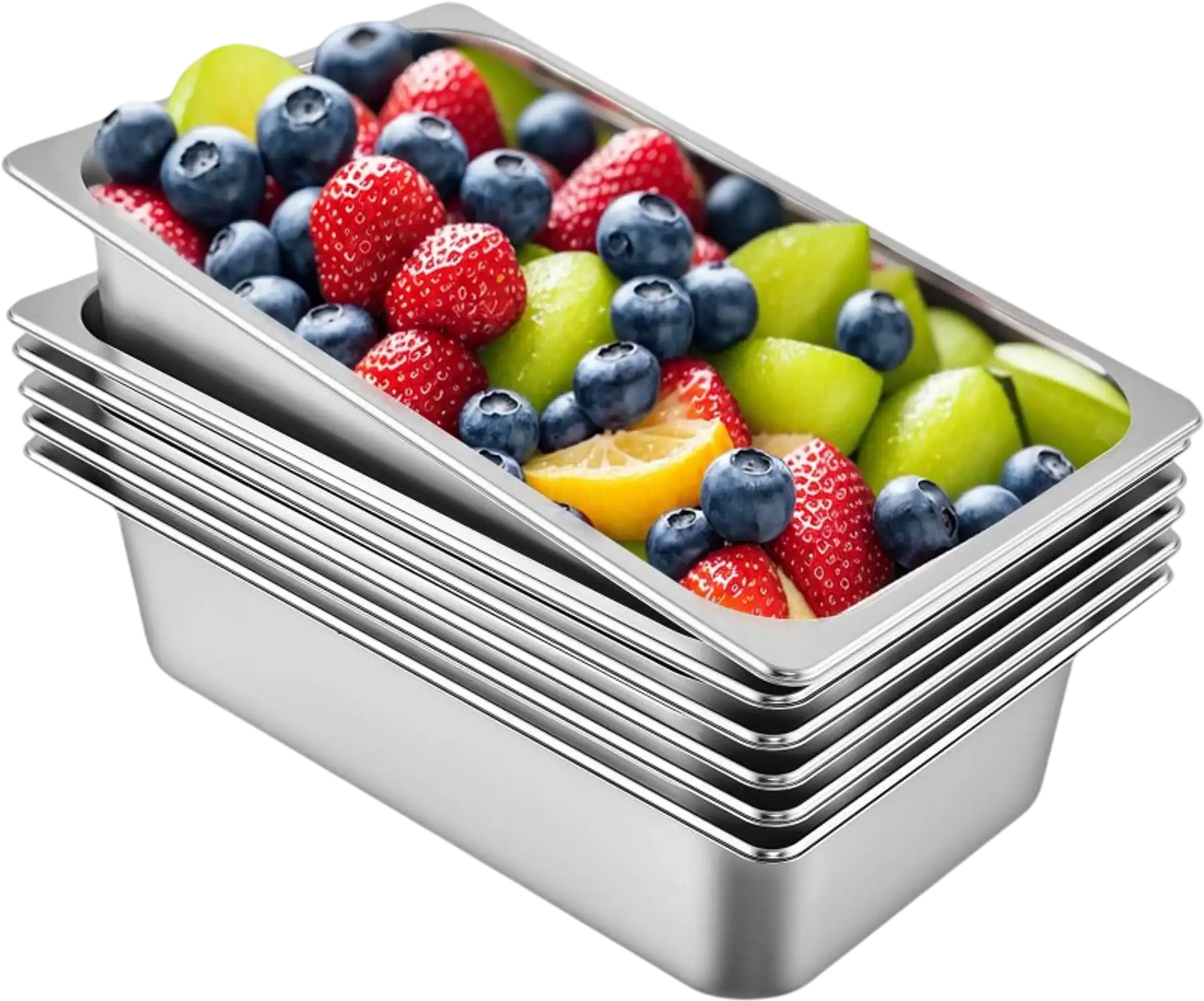 Vevor Steam Table Pans Full Size 6-Pack Stainless Steel Deep Hotel Food Pans New