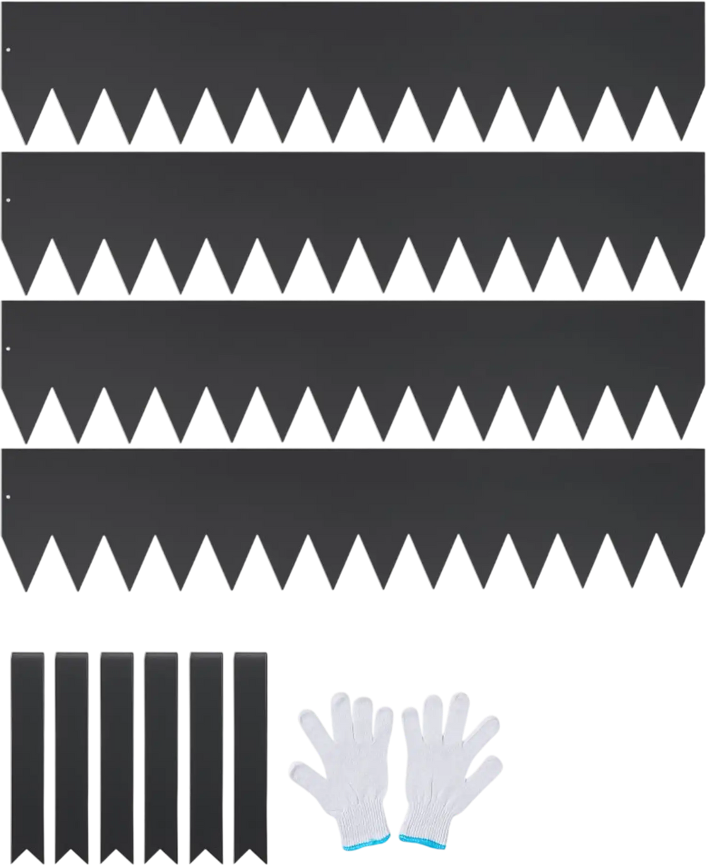 VEVOR Steel Landscape Edging, 4-pack Steel Garden Edging Borders, 40" L x 8" H Strips, Hammer-in Edging Border with 6 Clips, Bendable Metal Landscape Edging for Yard, Garden, Lawn
