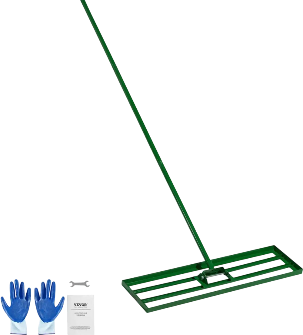 VEVOR Lawn Leveling Rake, 36"x10" Level Lawn Tool, Heavy-duty Lawn Leveler with 78" Steel Extended Handle, Yard Leveling Rake Suit for Garden, Golf Lawn, Farm