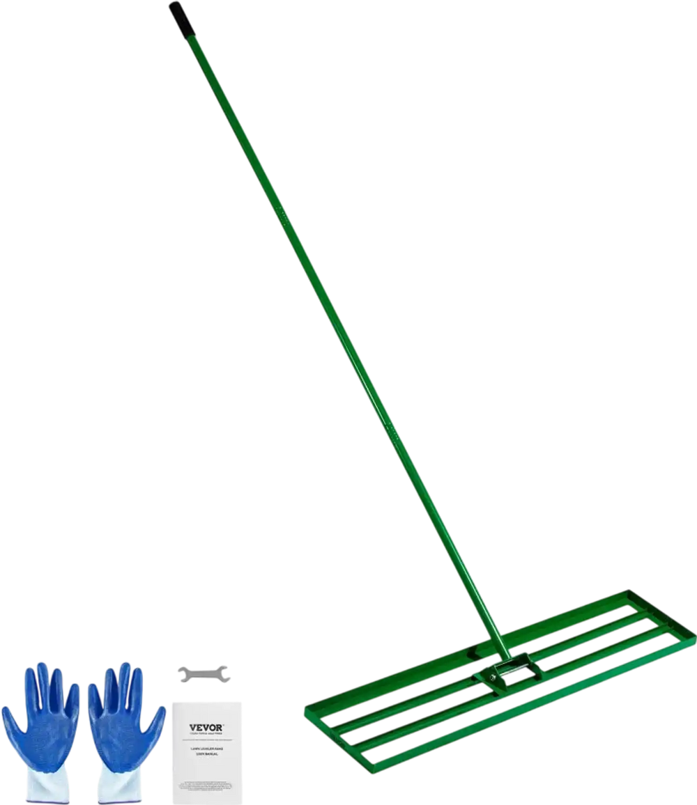 VEVOR Lawn Leveling Rake, 48"x10" Level Lawn Tool, Heavy-duty Lawn Leveler with 78" Steel Extended Handle, Yard Leveling Rake Suit for Garden, Golf Lawn, Farm