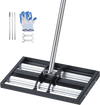 VEVOR Updated Lawn Leveling Rake with Roller, 17" x 10" Stainless Steel Lawn Leveler with 63.4" Adjustable Handle, Heavy Duty Yard Leveling Rake, Effort Saving Lawn Leveling Tool for Yard Golf Court