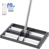VEVOR Updated Lawn Leveling Rake with Roller, 17" x 10" Stainless Steel Lawn Leveler with 63.4" Adjustable Handle, Heavy Duty Yard Leveling Rake, Effort Saving Lawn Leveling Tool for Yard Golf Court