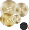 VEVOR Cymbal Pack, 4 Pieces Cymbals for Drum Set, Alloy Cymbals Drum Set Includes 14-inch Hi-Hats, 16-inch Crash, 20-inch Ride, 10-inch Splash, Drumsticks & Cymbal Bag, Alloy Cymbal Pack for Drummer