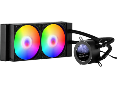 VEVOR CPU Liquid Cooler, AIO CPU Water Cooler - 120mm PWN Fans & Pump, Customizable Black PC Liquid Cooler with 2.1'' LCD Display & ARGB light, for Intel 115X/1366/2011/1700/1200, AMD AM4/AM5