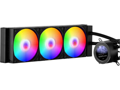 VEVOR CPU Liquid Cooler, AIO CPU Water Cooler - 3 x 120mm PWN Fans & Pump, Customizable Black PC Liquid Cooler with 2.1'' LCD Display & ARGB light, for Intel 115X/1366/2011/1700/1200, AMD AM4/AM5