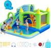 VEVOR Inflatable Bounce House, 11.3 x 12.3 x 7.0 ft Inflatable Bounce House Water Slide, Bouncer Castle with Castle Bounces, Basketball Hoop, Splash Pool & Water Ring Toss, for 3 to 4 Kids Ages 3 to 8