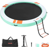VEVOR Inflatable Floating Dock, 12 FT Round Inflatable Dock Platform, Non-Slip Water Air Mat with Portable Carrying Bag and Detachable Ladder, Floating Water Platform Island Raft for Pool Beach Ocean