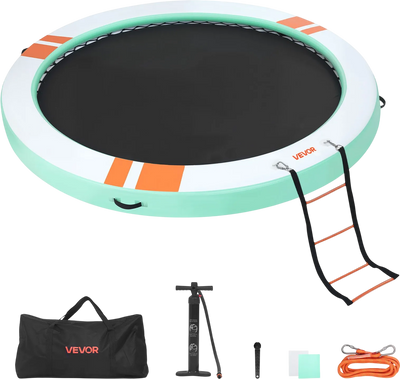 Vevor Inflatable Floating Dock 12 ft Round with Mesh Pool Detachable Ladder New