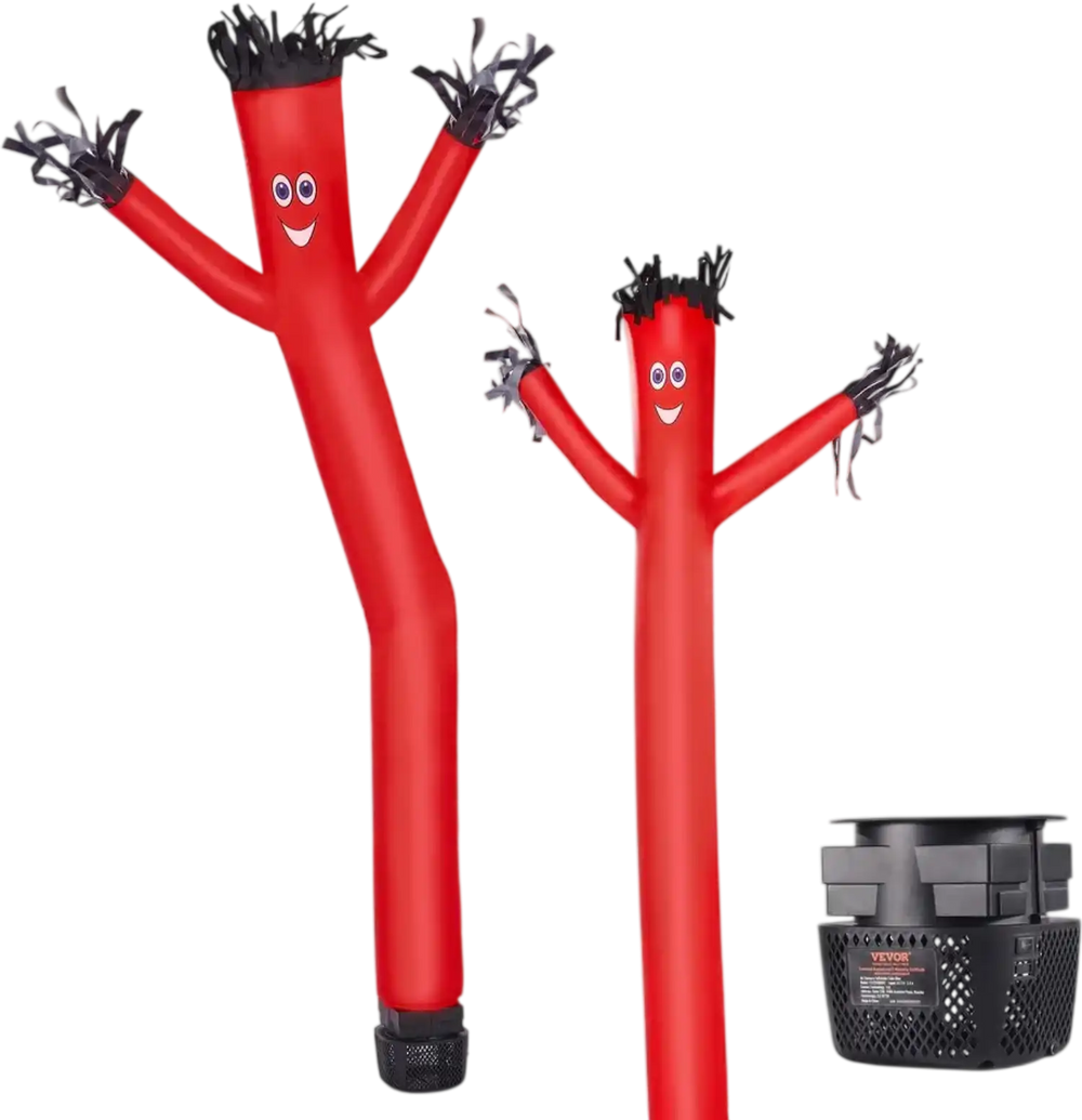 VEVOR Inflatable Tube Man Set, 6 ft Tall, Wacky Waving Inflatable Dancing Tube Guy with 1/15 HP Blower, PP Shell IPX3 Waterproof Blower Fan, for Outdoor Advertising Business Store Party
