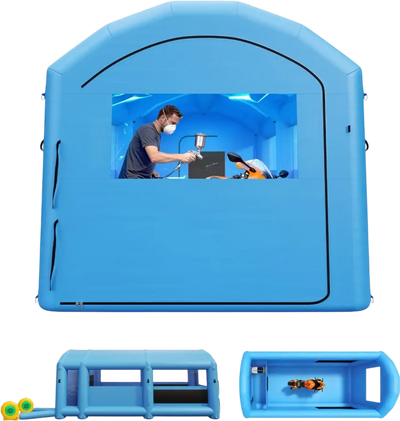 Vevor Inflatable Paint Booth Portable Spray Booth with Changing Area 20' x 10' x 8' Blue New