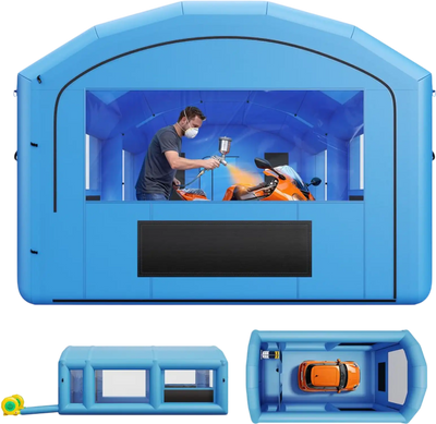 Vevor Inflatable Paint Booth 23' x 13' x 9' Portable Spray Booth with Changing Area Blue New