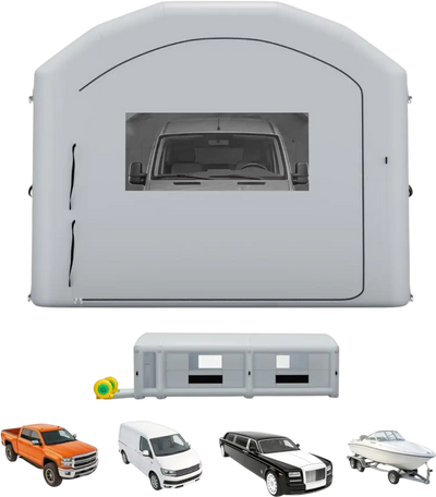 Vevor Inflatable Paint Booth 39' x 16' x 13' Portable Spray Booth with Dual Blowers Gray New