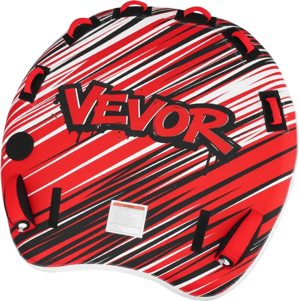 VEVOR Towable Tube for Boating, 3 Riders Inflatable Boat Tubes and Towables, 510 lbs Capacity Water Sport Towable Tube for Boat to Pull - with Fins, Full Nylon Cover, Padded Handles & Safety Valve