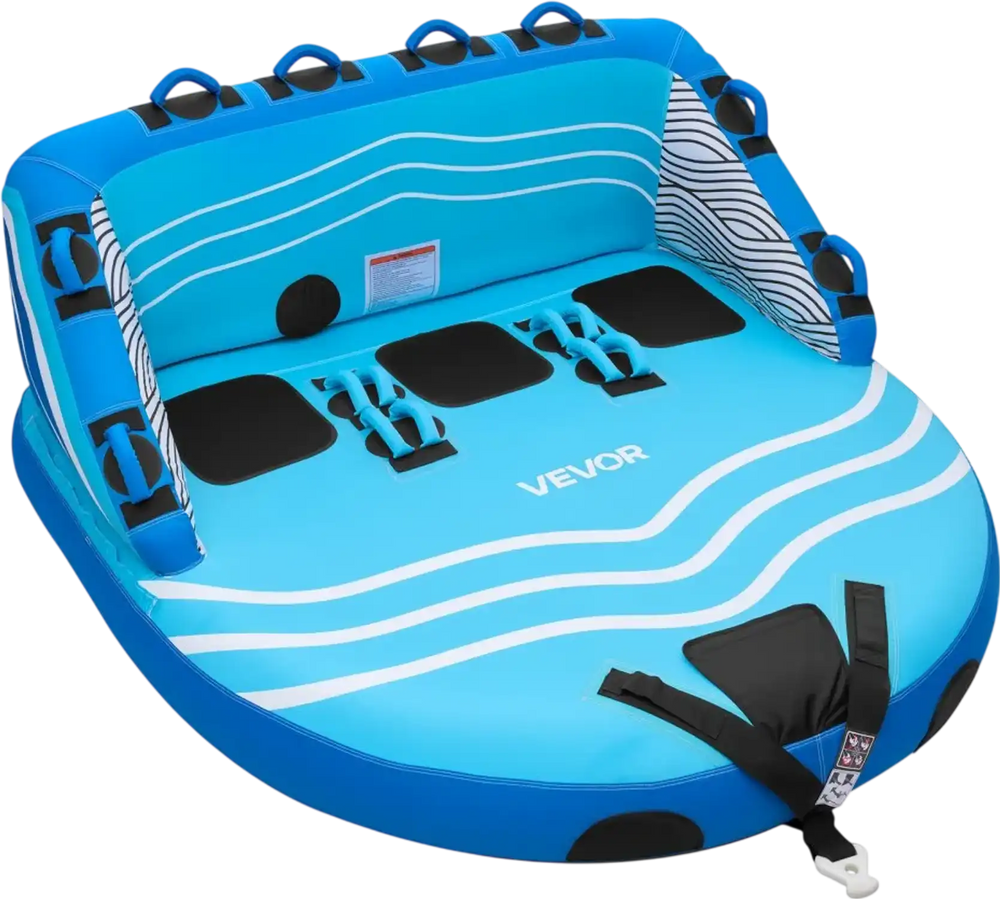 Vevor Towable Tube 3-Rider Inflatable Boat Tube New – FactoryPure