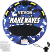 VEVOR Towable Tube for Boating, 340 lbs, 1-2 Riders Inflatable Boat Tubes and Towables, 51.8" Round Water Sport Towable Tube for Boat to Pull, Full Nylon Cover, EVA Grab Handles and Speed Safety Valve