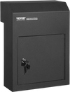 VEVOR Through The Door Key Drop Box, Heavy Duty Steel Through the Door Mailbox with 1.8" 12" Key Lock, 12x6x16" Mail Drop Box, Black