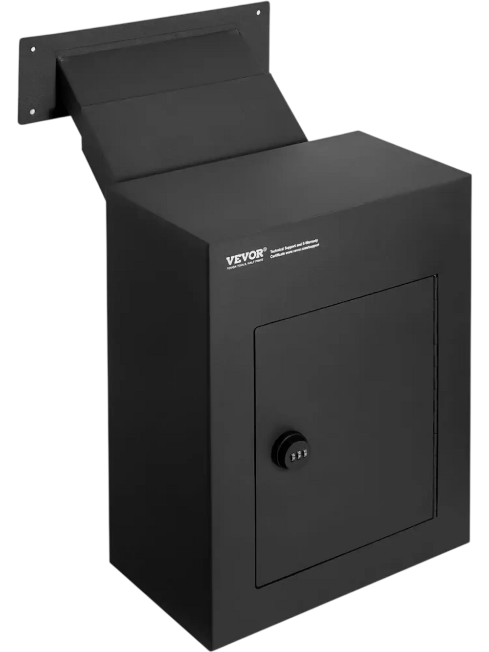 VEVOR Through The Wall Drop Box, Heavy Duty Steel Through the Wall Mailbox with 2.8-7.9" 13" Combination Lock, 13x7x17" Mail Drop Box, Black