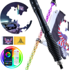 VEVOR 1 PC 3 FT Whip Light with Spring Base, Led Whip Light with APP & Remote Control, Waterproof 360° Spiral RGB Chasing Lighted Whip with 2 Flags, for UTVs, ATVs, Motorcycles, RZR, Can-am, Go-karts