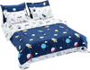 VEVOR Kids Comforter Set, 7 Pieces, Twin Bedding Sets with 1 Comforter, 1 Flat Sheet, 1 Fitted Sheet, 4 Pillowcases, Soft Microfiber & Space Printed, Bedding Comforter Sets for Boys Girls Teen