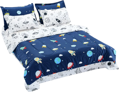 Vevor Kids Comforter Set 7-Piece Twin Space Printed Bedding New