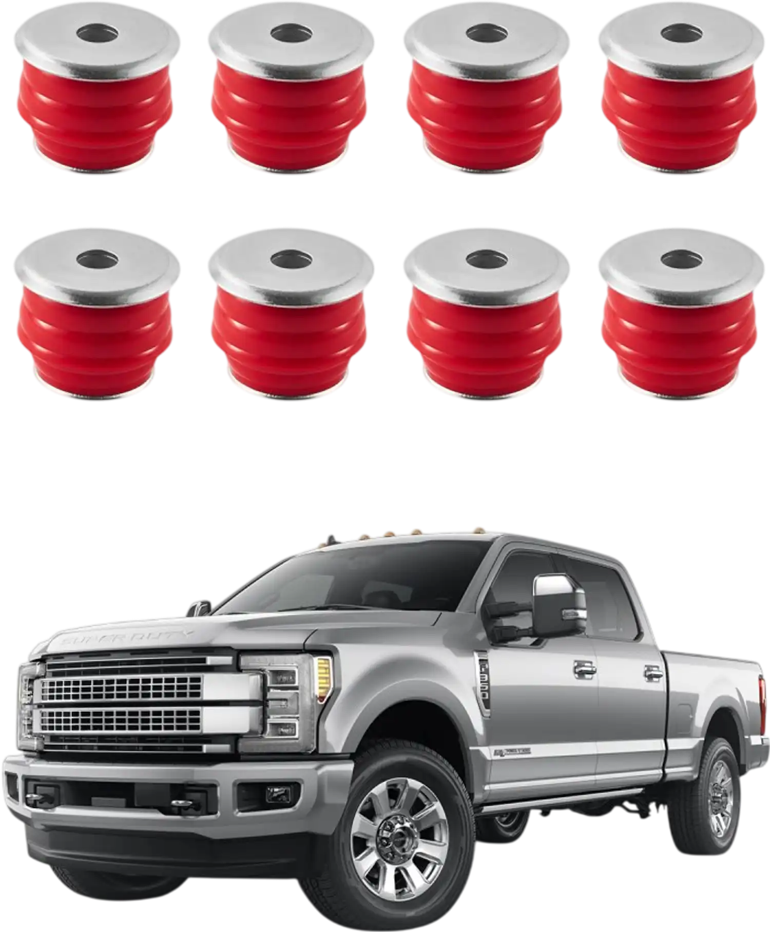 Vevor Body Mount Bushing Kit 60-Pc Polyurethane for 2008-2016 F250 F350 Super Duty Red New
